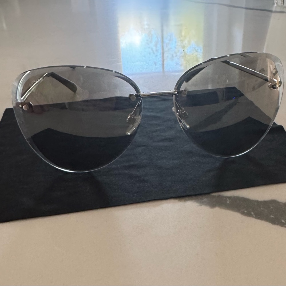 CHANEL Grey and Silver Women's Sunglasses